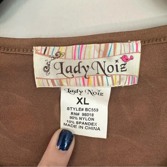 Lady Noiz Women's 3/4 Ruffle Sleeve V-Neck Brown Cheetah Dress Size XL GUC - Picture 3 of 8